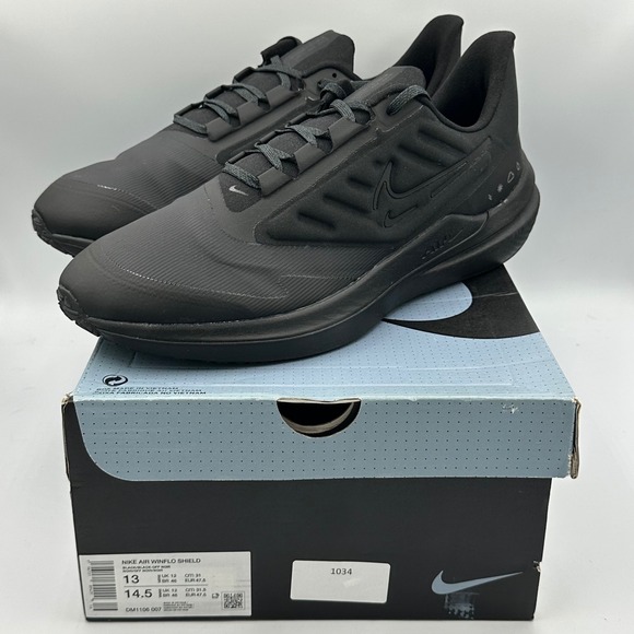 Nike Other - Nike‎ Air Winflo Shield Men 13 Triple Black Weatherized Running Shoes DM1106-007